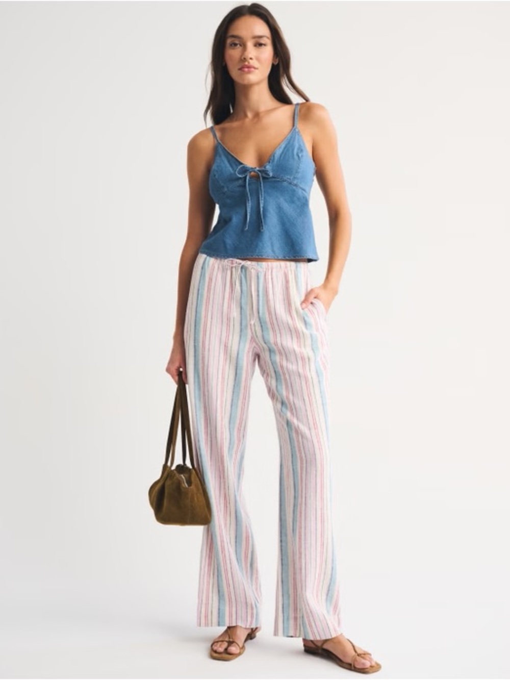 Abercrombie Gemma Linen Wide-Leg Pants